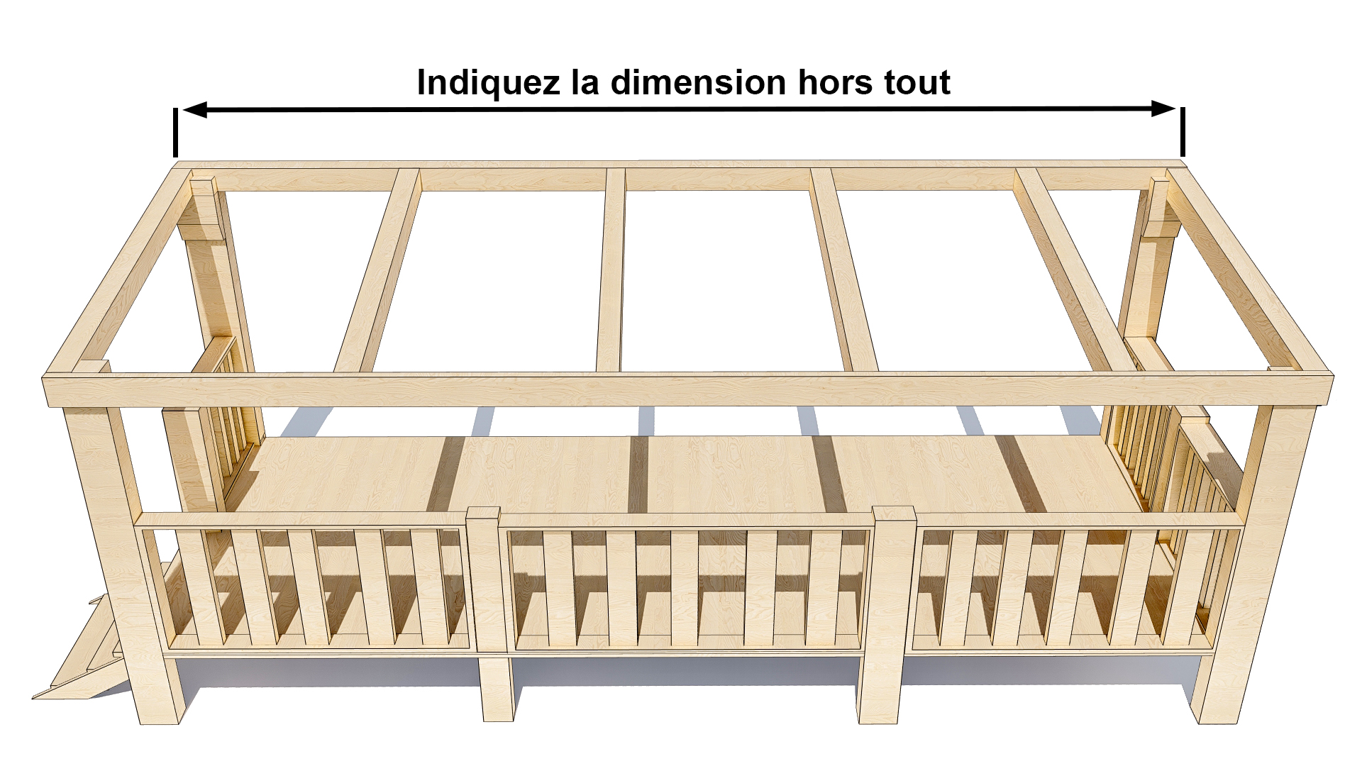 Prise de mesures toile pour pergola bois